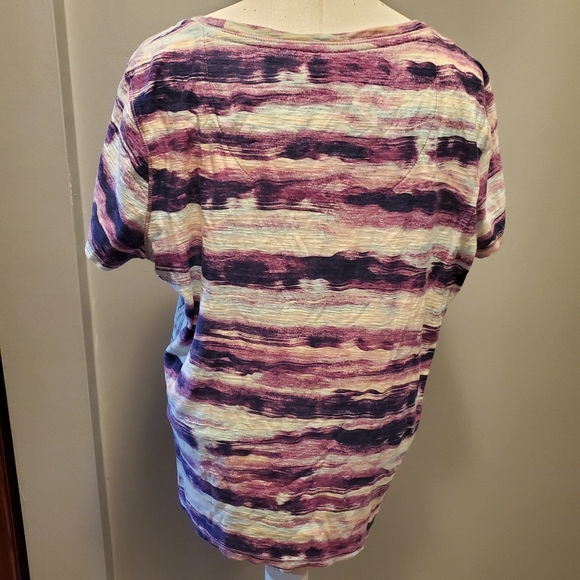 Ruff Hewn Purple White Stripped Tshirt - Picture 2 of 6